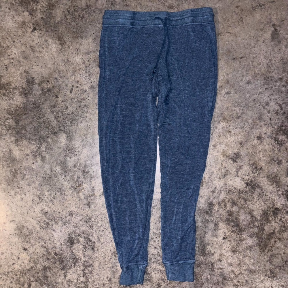 Felina Lounge Pants Womens Medium Heather Blue Stretch Drawstring Tapered Leg
